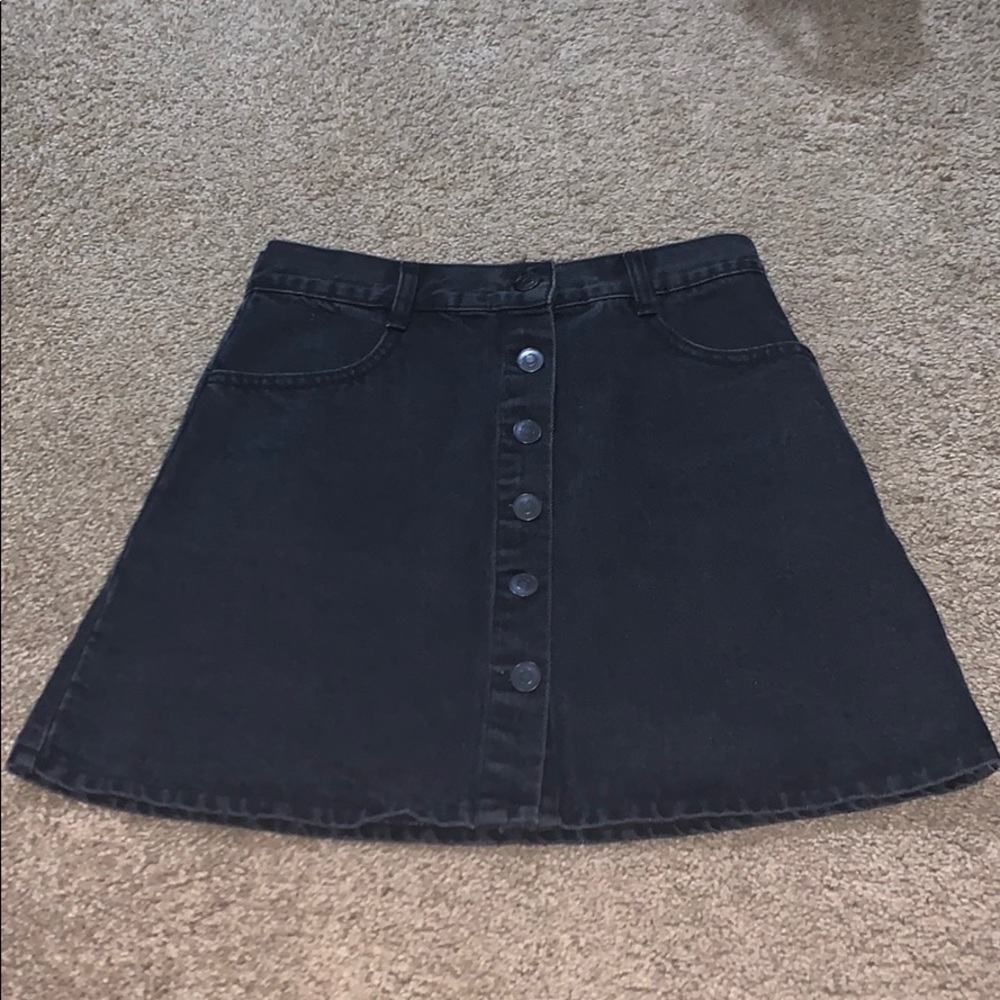 black button up skirt